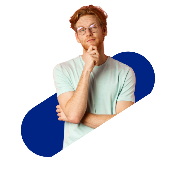 Homme pensif capsule bleu blue